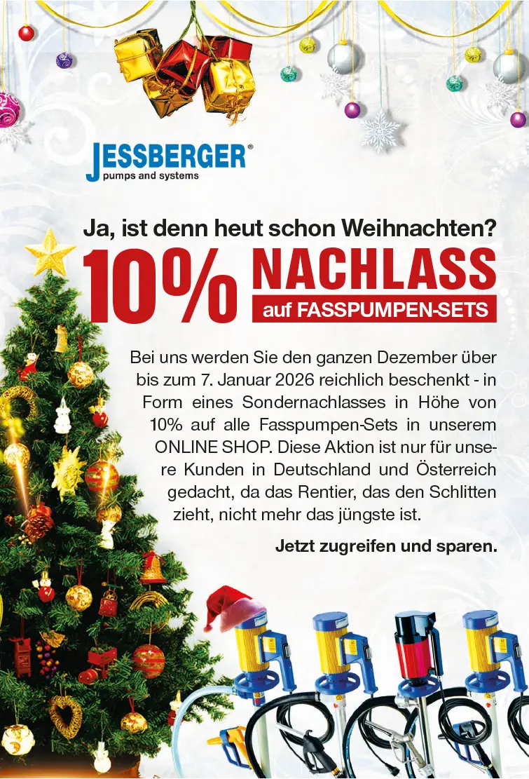 10 % Nachlass auf FASSPUMPEN-SETS
